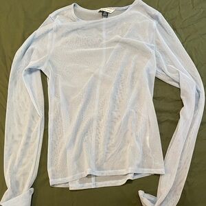American Eagle Long Sleeved Mesh Top in Light Blue size M